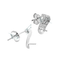 Rhodium Sterling Silver Pearl Earring 29223-Ss