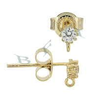 Vermeil Cubic Zirconia Stud Earring 29224-Vm