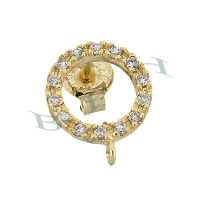 Vermeil Cubic Zirconia Circle Earring 29226-Vm