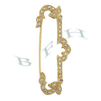 Vermeil Cubic Zirconia Fancy Brooch 29376-Vm