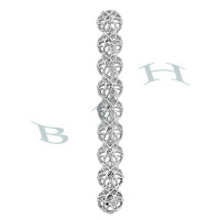 Rhodium Sterling Silver Filigree Brooch 29377-Ss 