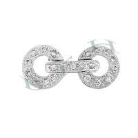 Rhodium Silver Circle Fold Over Clasp 29378-Ss