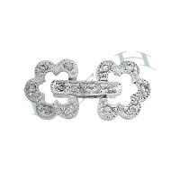 Rhodium Silver Daisy Fold Over Clasp 29379-Ss