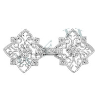 Rhodium Silver Filigree Fold Over Clasp 29380-Ss