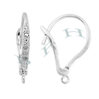 Rhodium Sterling Silver Leverback Earring 29384-Ss