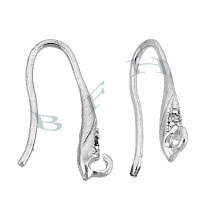 Rhodium Sterling Silver Earwire Earring 29385-Ss
