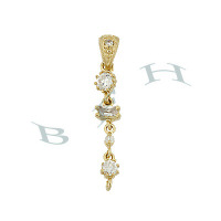 Vermeil Cubic Zirconia 4mm Pearl Drop 29398-Vm 
