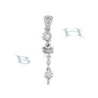 Rhodium Sterling Silver Pearl Drop 29398-Ss
