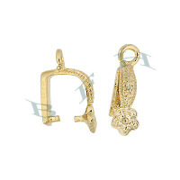 Vermeil Cubic Zirconia Daisy Pinch Bail 29399-Vm