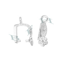 Rhodium Sterling Silver Daisy Pinch Bail 29399-Ss