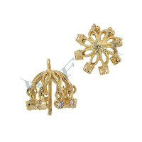 Vermeil Cubic Zirconia 8mm Filigree Drop 29400-Vm
