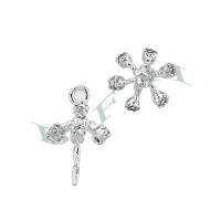 Rhodium Sterling Silver Filigree Drop 29403-Ss