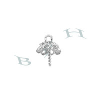 Rhodium Silver Filigree Pearl Drop 29409-Ss