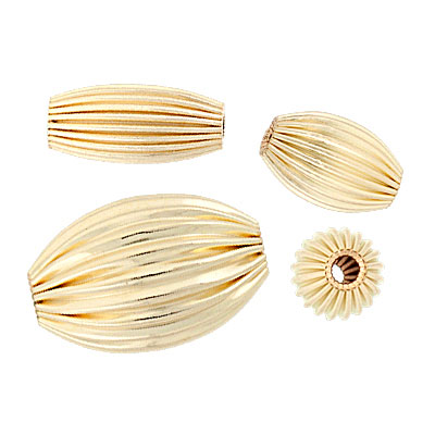Gold-Filled Corrugated Oval Bead 29691-GF