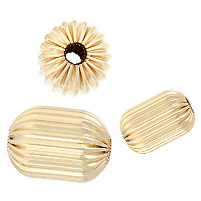 Gold-Filled Corrugated Barrel Bead 29697-GF