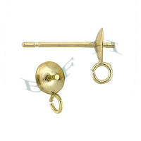 14K Pearl Earring With Ring 3802-14K