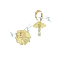 14K 4.5mm Corrugated Pearl Drop 3849-14K