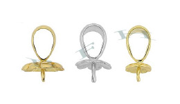 14K Corrugated Heavy Pearl Drop 3855-14K