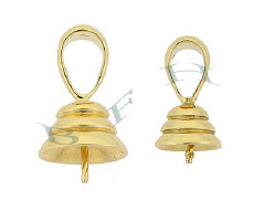 14K Corrugated Heavy Pearl Drop 3863-14K