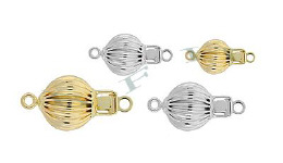 14K Corrugated Ball Clasps 3870-14K