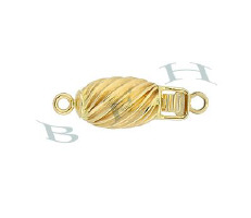 14K Spiral Corrugated Oval Clasps 3887-14K