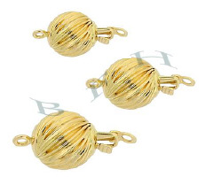 14KY Corrugated Spiral Ball Clasps 3888-14KY