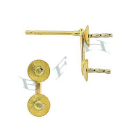14K Two Pearl Cup Earring 4006-14K