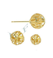 14K Filigree Ball Stud Earring 4011-14K
