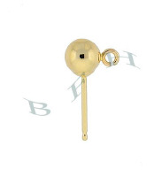 14K Ball Stud Earring With Ring 4031-14K