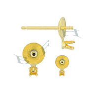 14K Pearl Earring With Setting Accent 4123-14K
