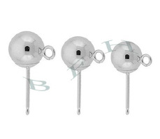 14K Heavy Ball Stud Earring With Ring 4334-14K