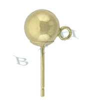 14K Ball Stud Earring With Ring 4531-14K