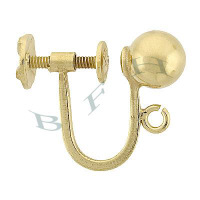 Gold-Filled Open Ring 5mm Ball Nonpierce Screw Clip Earring 4941-GF