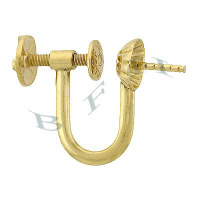 Gold-Filled 5mm Pearl Cup Nonpierce Screw Clip Earring 4942-GF