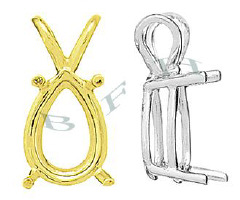 14K Pear 4 Prong Pendant 5572-14K