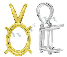 14K Oval 4 Prong Pendant 5863-14K