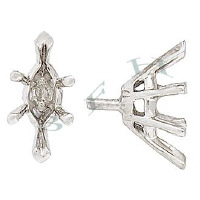 14K Marquise 6 Prongs Taper Setting 6053-14K
