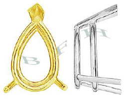 14K Pear Setting Findings