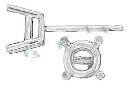 Platinum Round Standard Double Wire Earring 7025-PT
