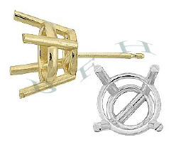 18K Earring For Stone Settings