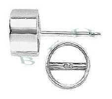 Platinum Round Tube Bezel Earring With Bearing 7307-PT