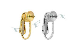 14K 5mm Pearl Cup Nonpierce Clip Earring 9695-14K