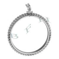 3.05mm Thick Silver Eagle Coin Rope Frame 9813