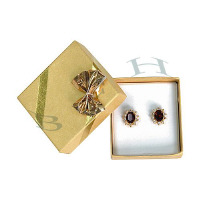 Pearly Gold Bow Tie Earring Box 27195-Bx