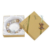 Pearly Gold Bow Tie Bangle Box 27196-Bx