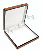 Amber Burl Wood Veneer Necklace Large Box 27096-Bx