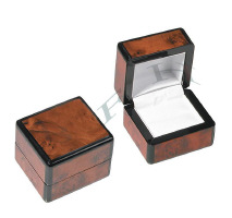Amber Burl Wood Veneer Ring Box 27092-Bx