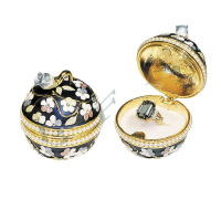 Special Order Blue Floral Pattern Ring Box27085-Bx