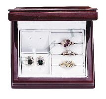 Rosewood Colonial Style Ring&Earring Box 27149-Bx